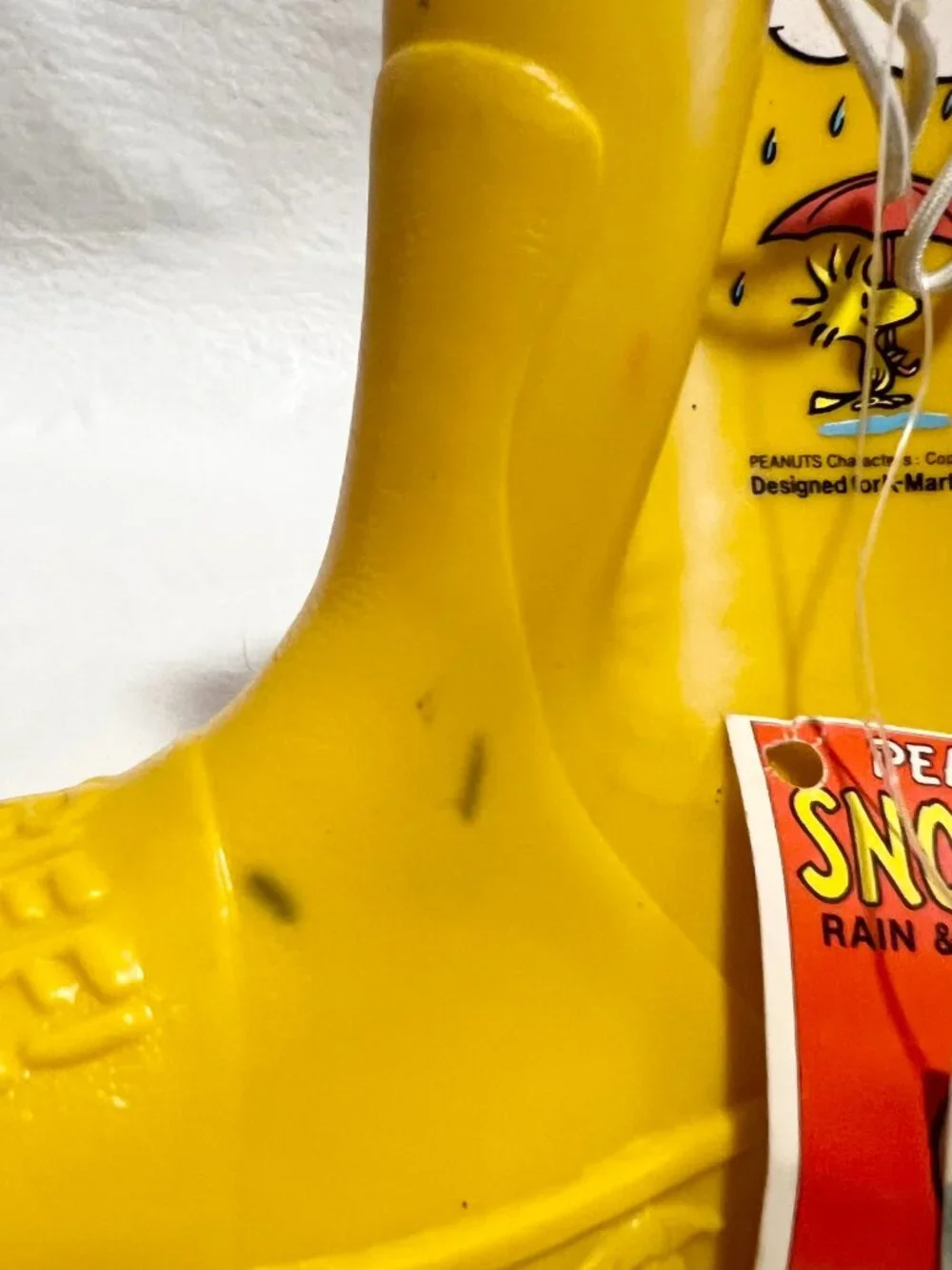 Vintage kids rain boots Snoopy Snoopers yellow rubber child size 8 80s